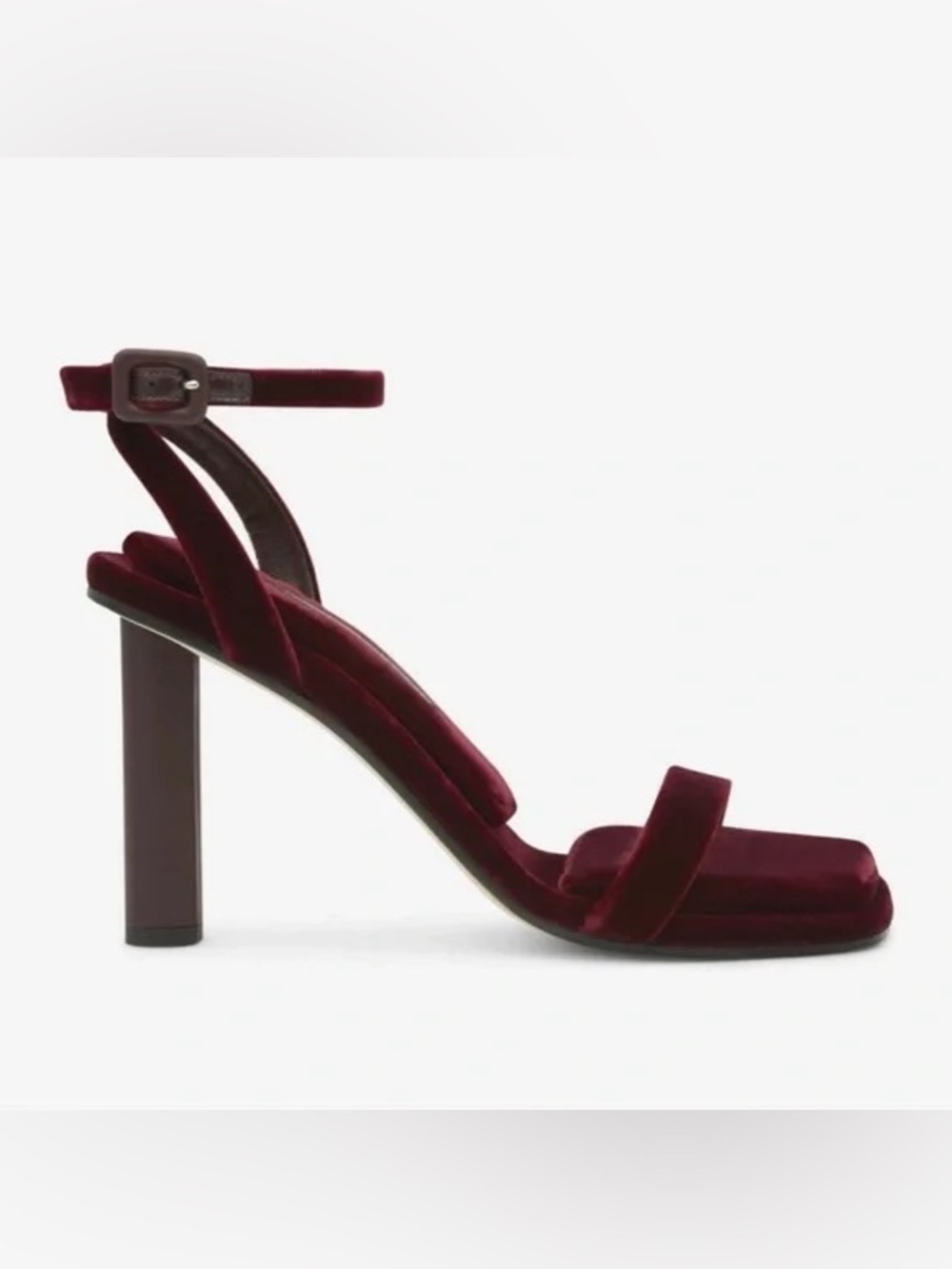 New in box Tamara Mellon burgundy velvet Solar 100 heels